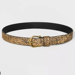 Leopard Print Faux Hair Belt